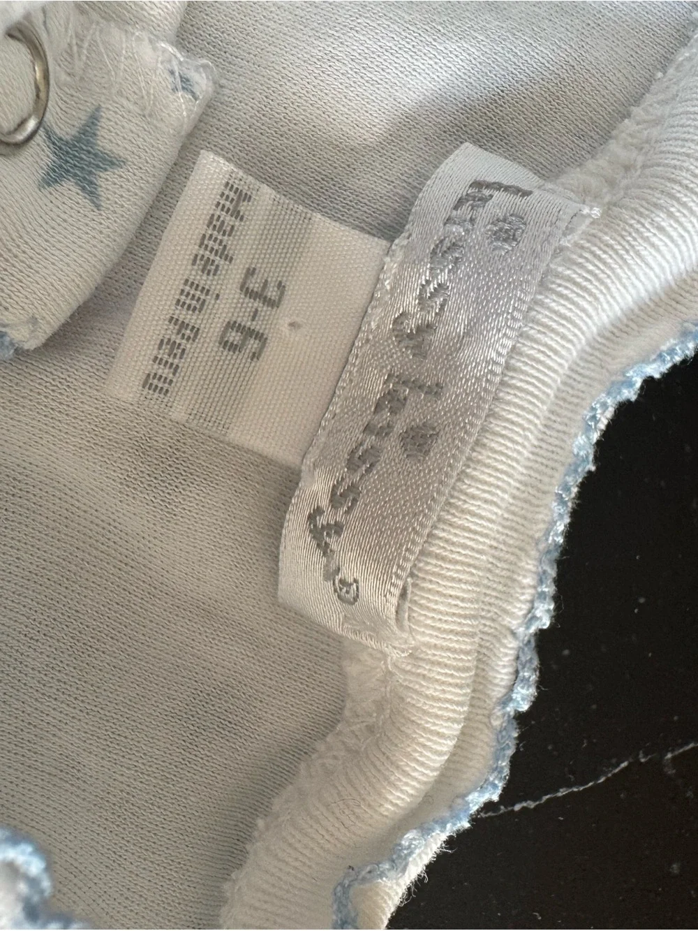 Kissy Kissy White Baby Footed Sleeper with Light Blue Stars
